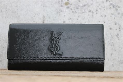 Yves Saint Laurent Black Leather Large Belle du Jour Clutch 